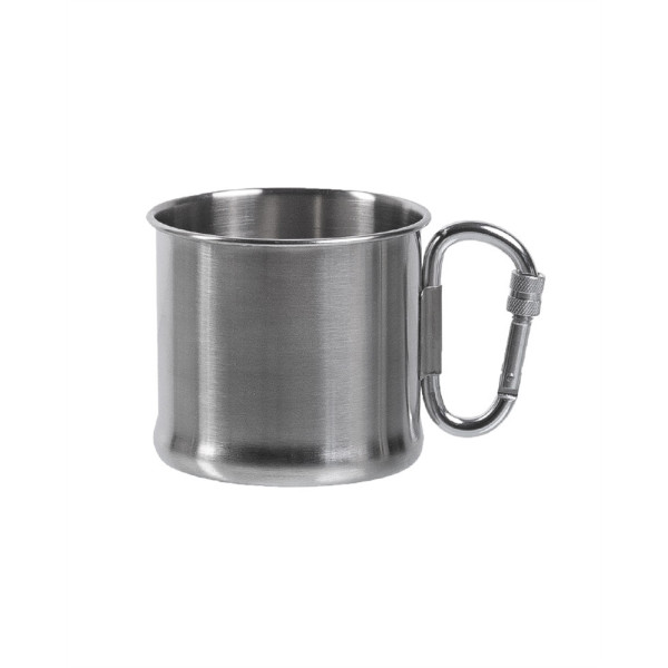 Tasse Inox avec Anse Mousqueton : Légère et Pratique pour l'Aventure