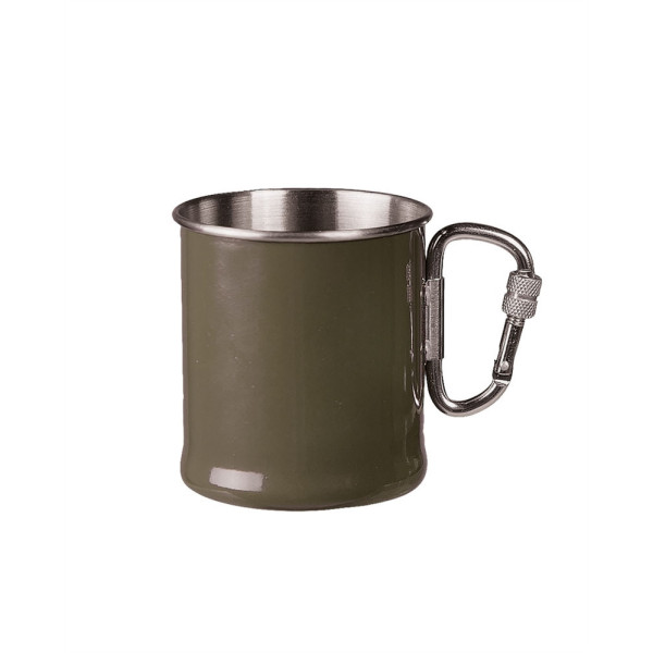 Tasse Inox avec Anse Mousqueton : Légère et Pratique pour l'Aventure