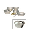 Set cuisine aluminium (2 casseroles, poêle, réchaud)