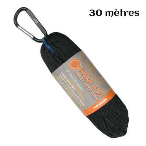 Paracorde Hank 550 30m Noire – Polyvalence et Robustesse Outdoor