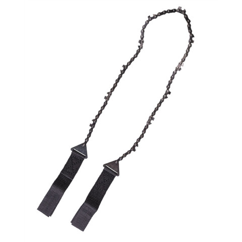 Scie chaîne de survie 65 cm : acier et sangles nylon