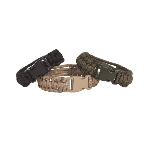 Bracelet paracorde noir Mil-Tec : 400 lb au poignet